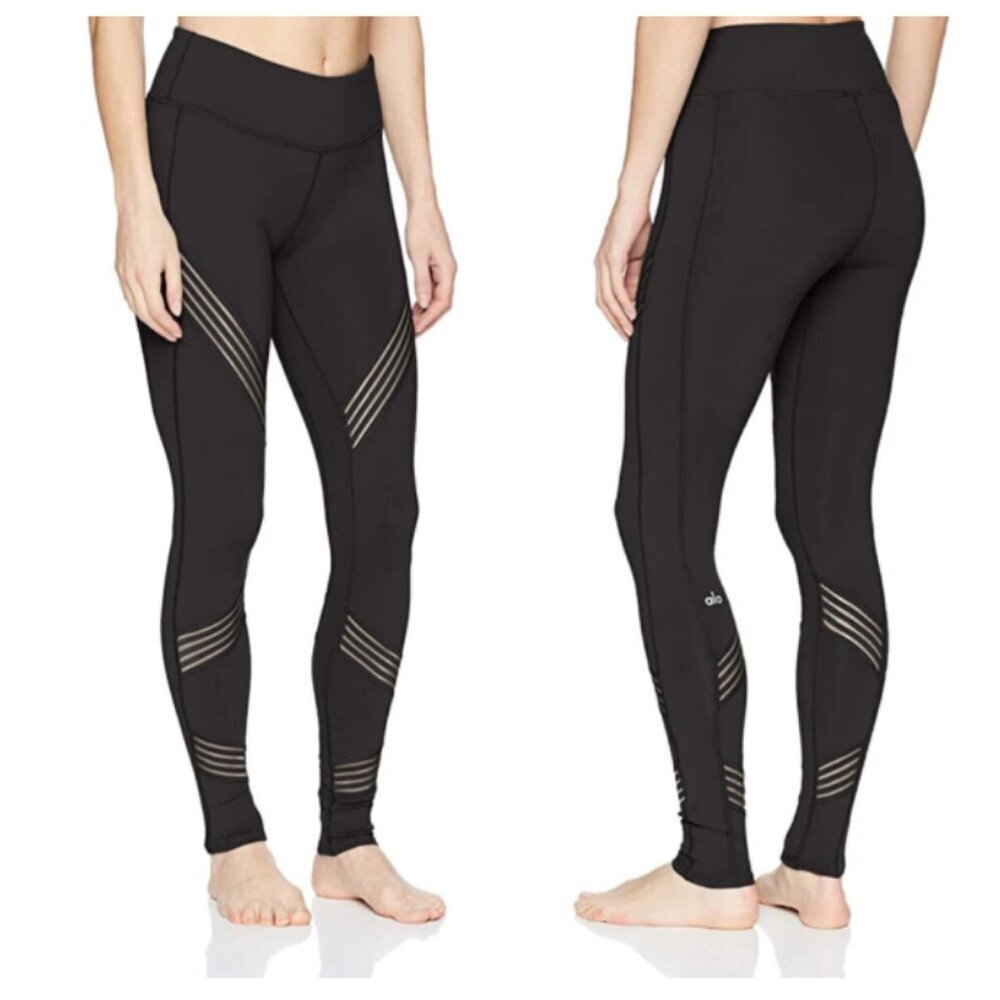 Alo Multi Legging Mid Rise Sporty Moto Mesh Paneling Pant - Small